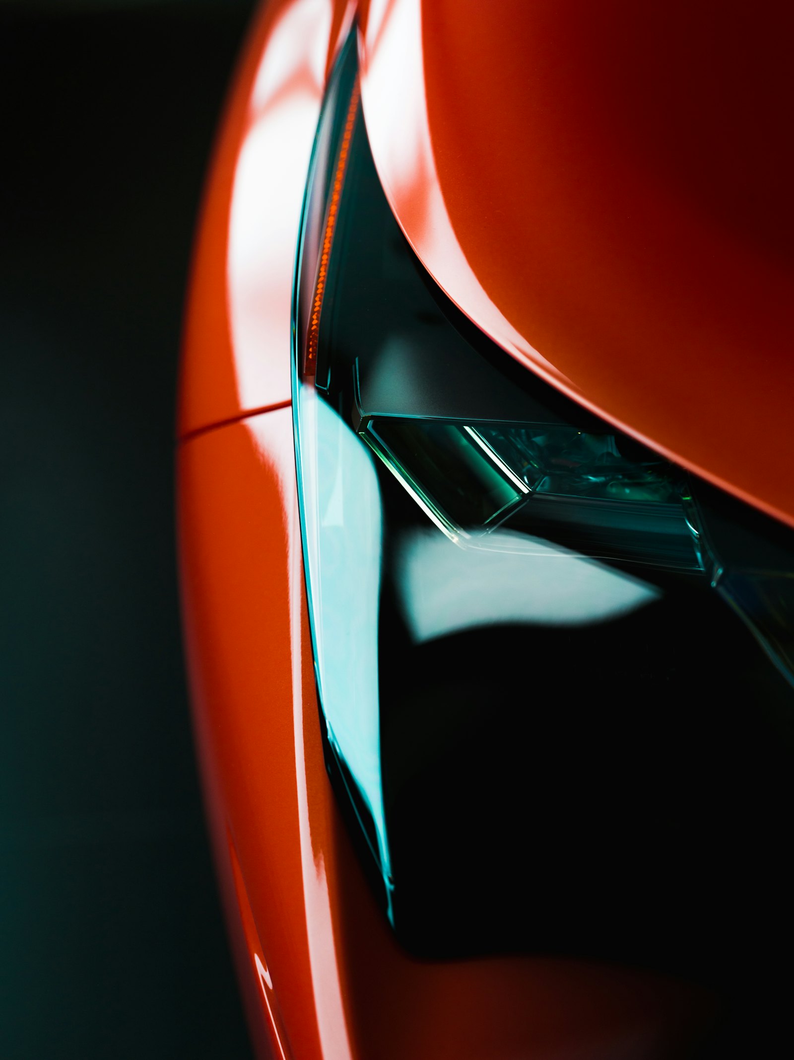 Close-up of a modern car headlight